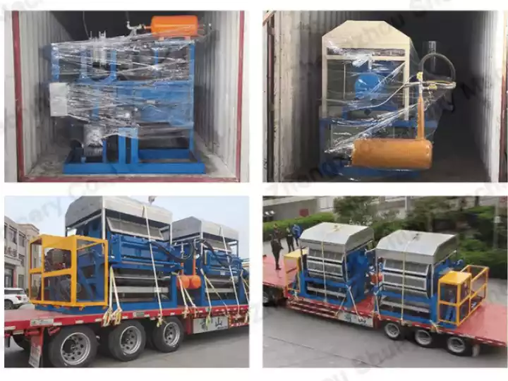Egg tray machine delivery